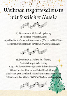 Plakat Weihnachtsgottesdienste